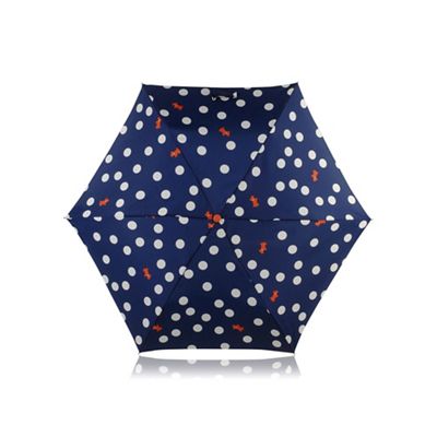 Navy 'Summer Fig' polka dog mini umbrella